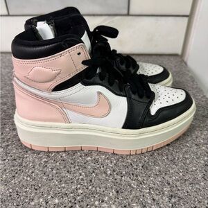 Nike Jordan Women's Black, Pink, and White High-Top Sneakers